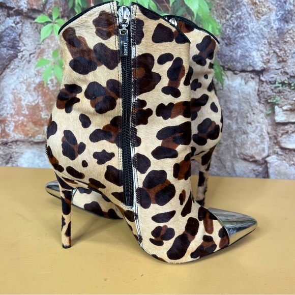 SCHUTZ Leopard Print Calf Hair Stiletto Cap Toe Boots, 7.5B - Picture 15 of 15